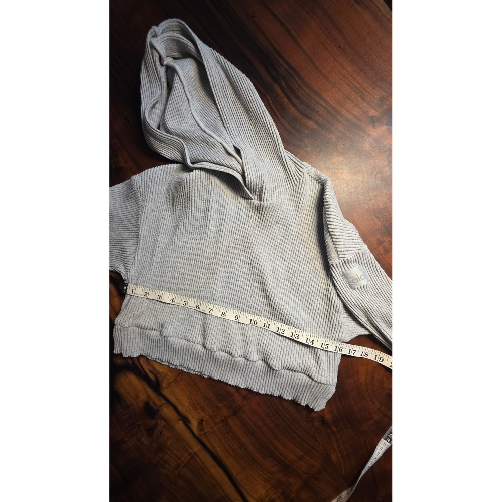 Alo Yoga Muse Ribbed Hoodie Jogger Set and Black Crop Top 3 Piece Bundle - Picture 6 of 8